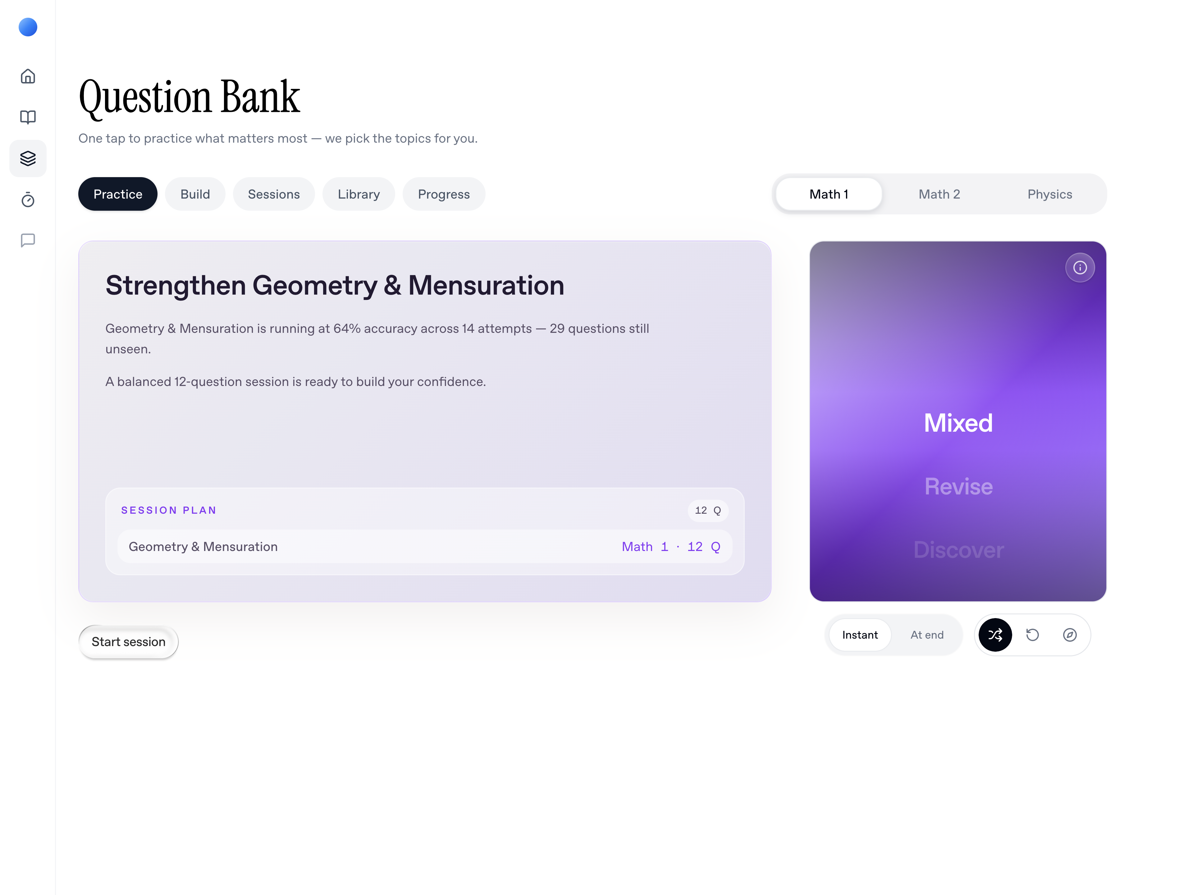 Smart practice in the lab45 Questionbank